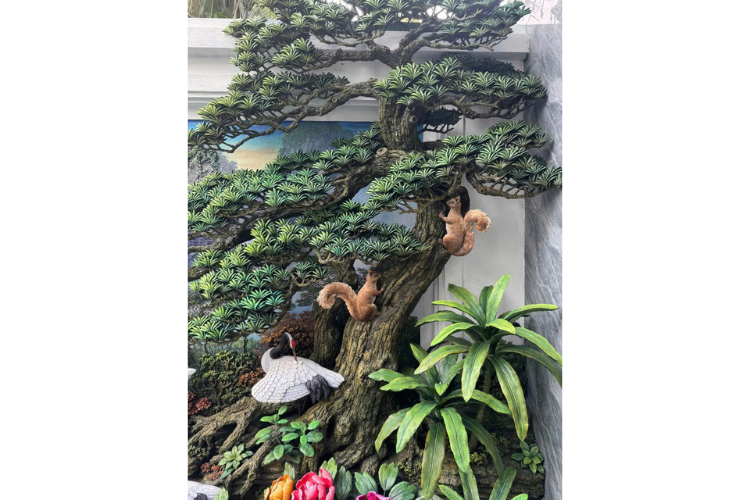 Tranh đắp nổi phù điêu kênh bông